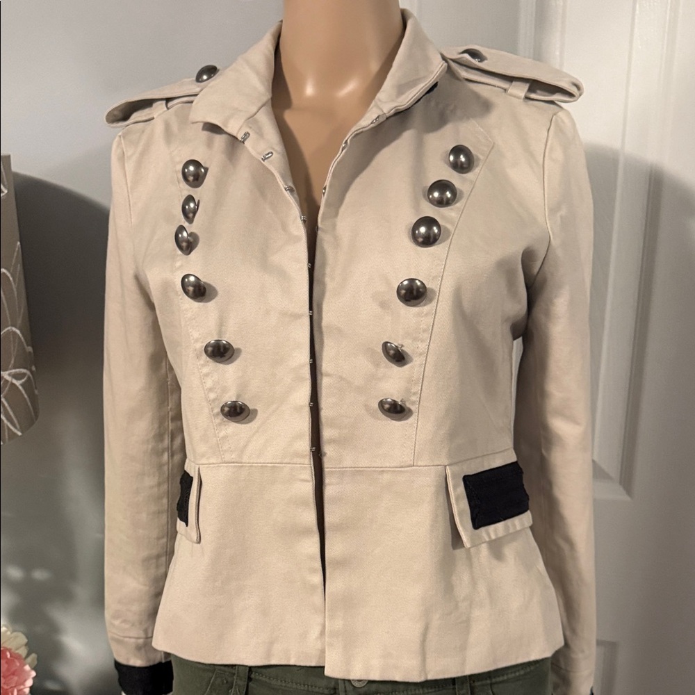 Newport Cream Utility Jacket with Silver Accents